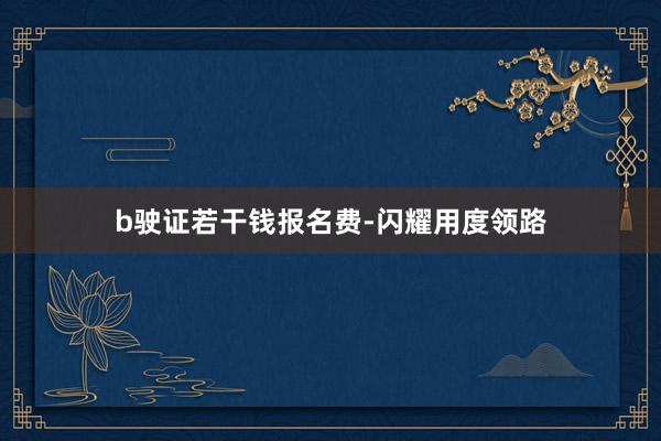 b驶证若干钱报名费-闪耀用度领路