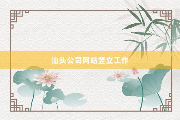 汕头公司网站竖立工作